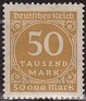 Germany 1923 Numeros 50th Amarillo Scott 239